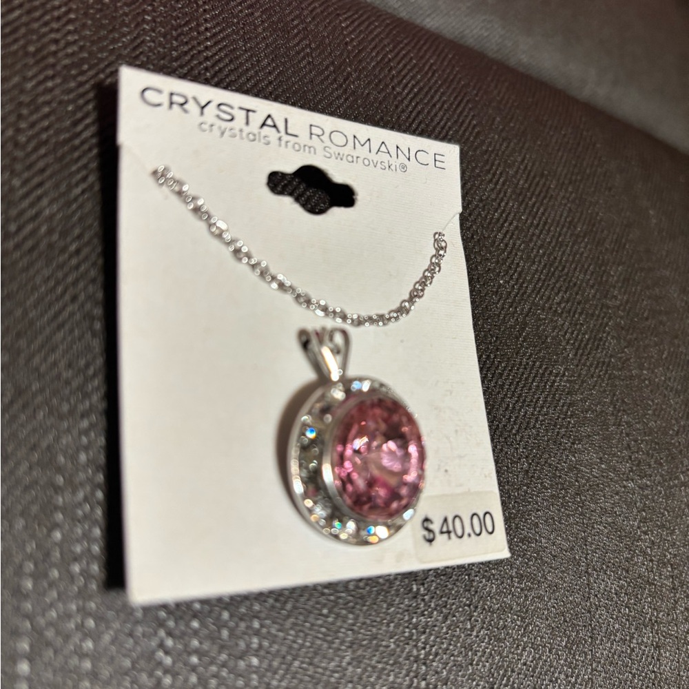 NWT pink crystals from swarovski necklace - Picture 6 of 7